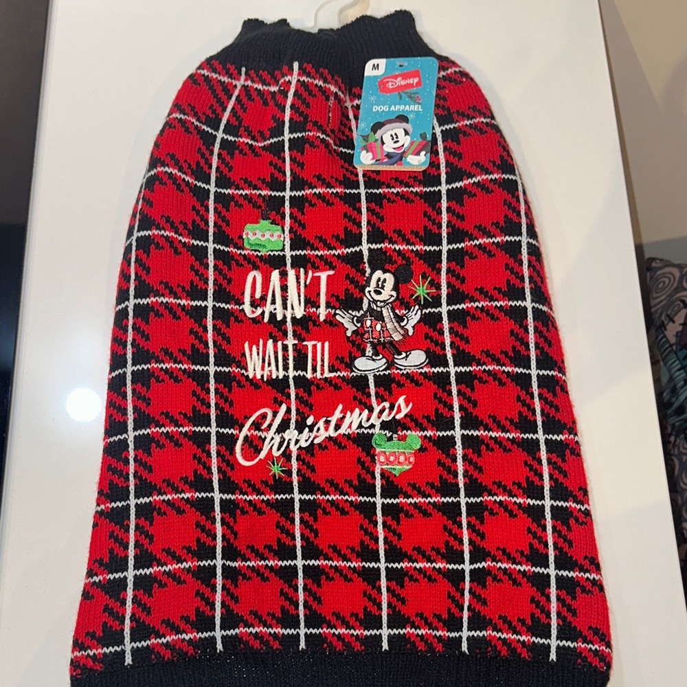 Disney Dog Apparel “Cant Wait til Christmas” embroidered Mickey Mouse Sweater